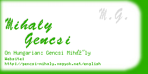 mihaly gencsi business card